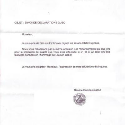 2014 08 21 22 lettre Mairie Quiberon Cinquantenaire Thalasso