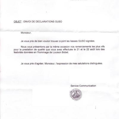 2014 08 21 22 lettre Mairie Quiberon Cinquantenaire Thalasso